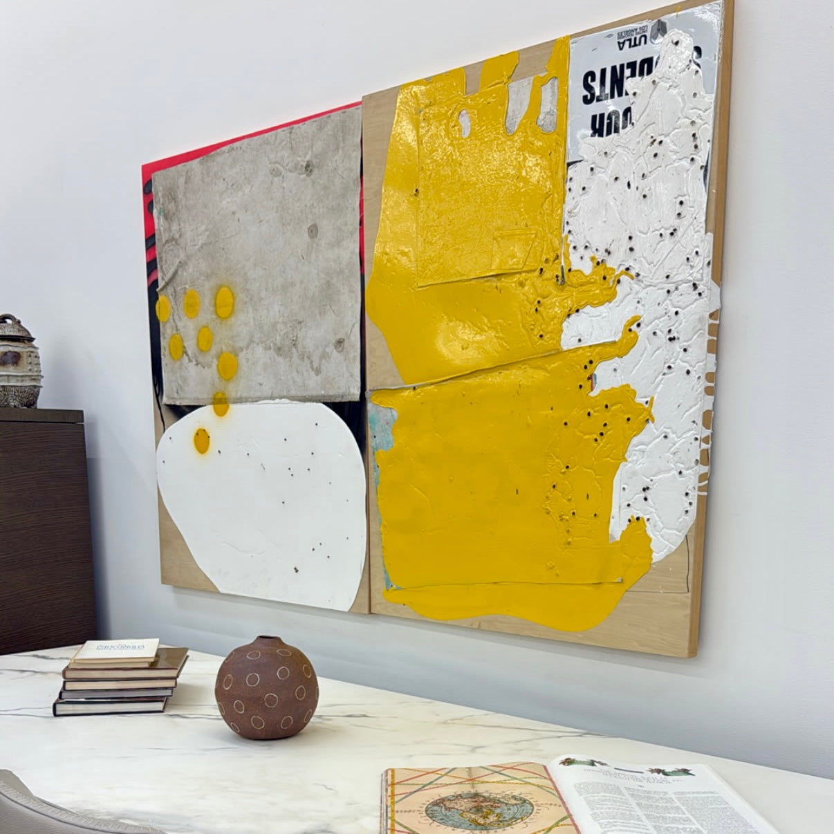 Allison Caesar, Peinture diptyque en techniques mixtes : Avant notre rencontre